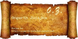 Ongerth Zulejka névjegykártya